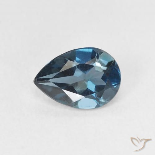 0.82ct Natural London Blue Topaz, Pear Shape, VS