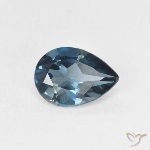 0.82 ct Blue Topaz Stone, Natural Topaz in Pear Facet Shape for Sale