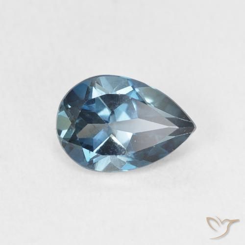 0.91 ct Blue Topaz Stone, Natural Topaz in Pear Facet Shape for Sale