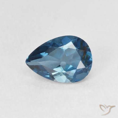 0.85ct Natural London Blue Topaz, Pear Shape, VS
