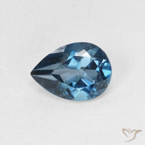 0.90ct Natural London Blue Topaz, Pear Shape, VS