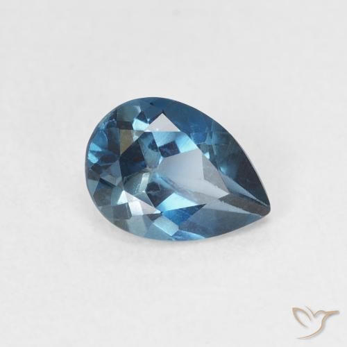0.90 ct Blue Topaz Stone, Natural Topaz in Pear Facet Shape for Sale
