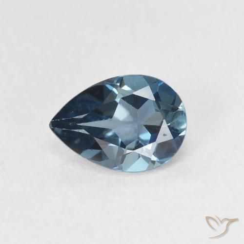 0.89ct Natural London Blue Topaz, Pear Shape, VS