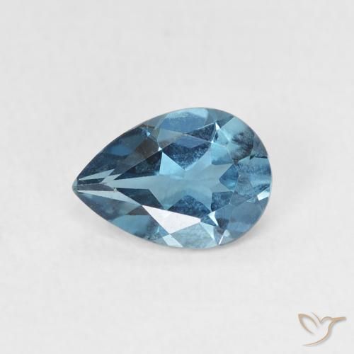 0.76ct Natural London Blue Topaz, Pear Shape, VS