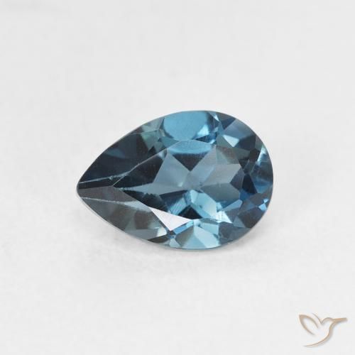 0.90ct Natural London Blue Topaz, Pear Shape, VS
