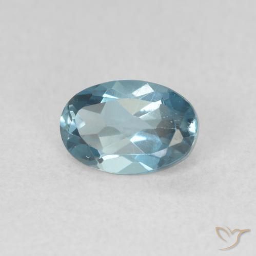 0.72 ct Blue Topaz Stone, Natural Topaz in Oval Facet Shape for Sale
