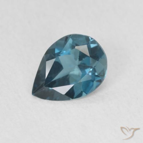 0.58ct Natural London Blue Topaz, Pear Shape, VVS-VS