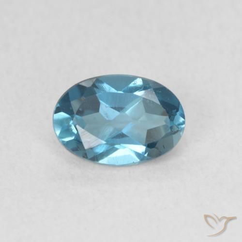 0.64ct Natural London Blue Topaz, Oval, VVS-VS