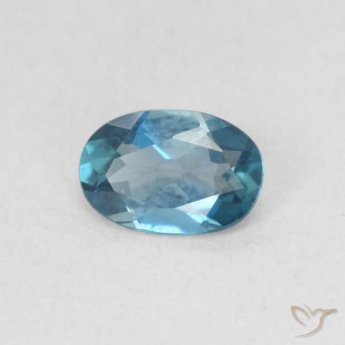 0.52 ct Blue Topaz Stone, Natural Topaz in Oval Facet Shape for Sale