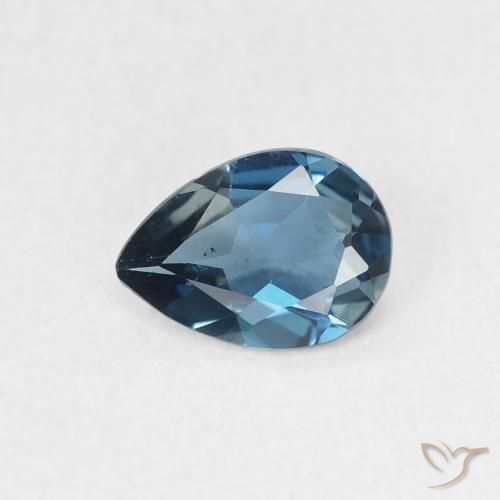 0.65ct Natural London Blue Topaz, Pear Shape, VVS-VS