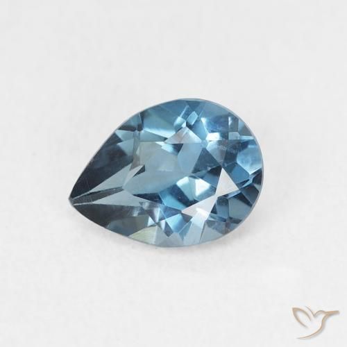 0.78ct Natural London Blue Topaz, Pear Shape, VVS-VS