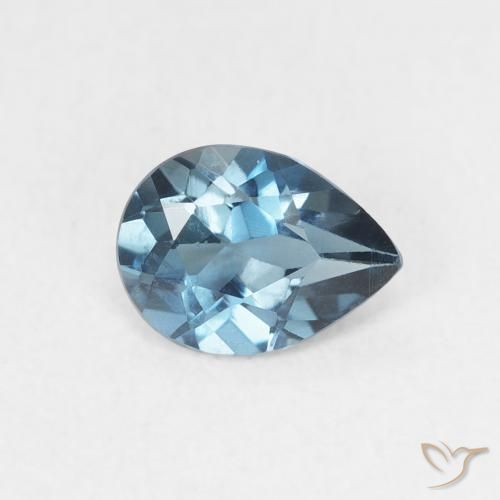 0.78 ct Blue Topaz Stone, Natural Topaz in Pear Facet Shape for Sale