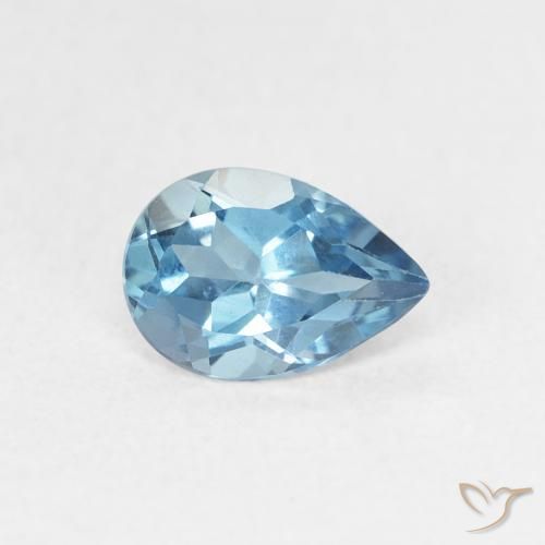 0.82ct Natural London Blue Topaz, Pear Shape, VVS-VS