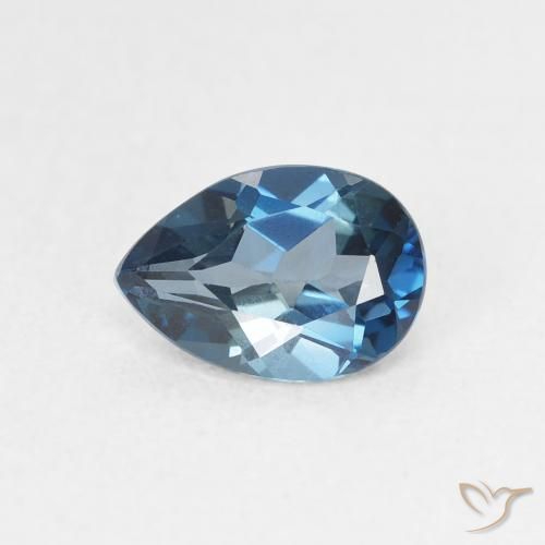 0.89ct Natural London Blue Topaz, Pear Shape, VVS-VS