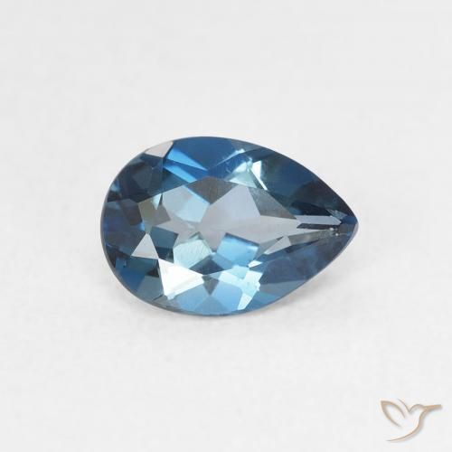 0.89 ct Blue Topaz Stone, Natural Topaz in Pear Facet Shape for Sale
