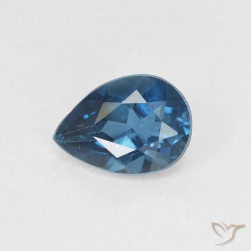 0.81 ct Blue Topaz Stone, Natural Topaz in Pear Facet Shape for Sale