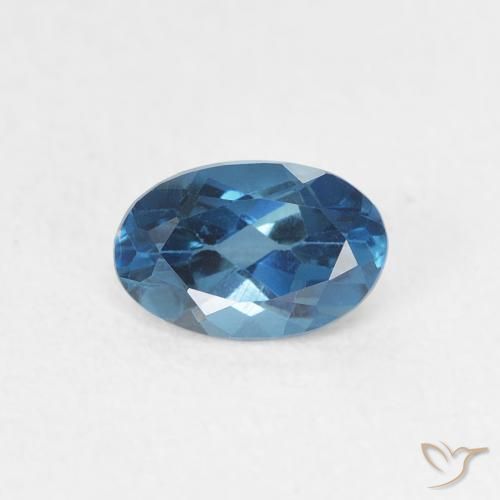 0.60ct Natural London Blue Topaz, Oval, VVS-VS