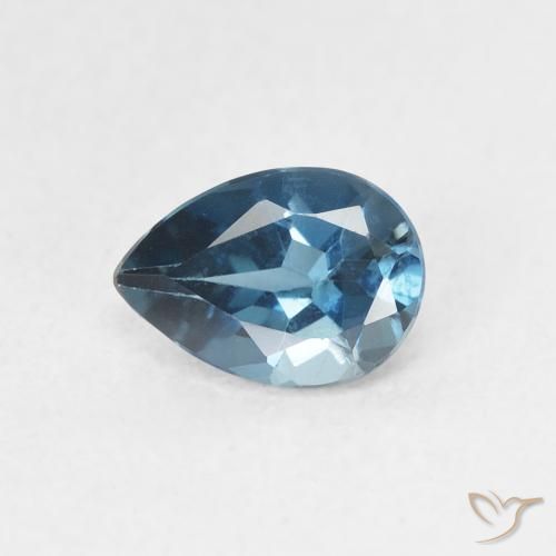 0.87ct Natural London Blue Topaz, Pear Shape, VVS-VS