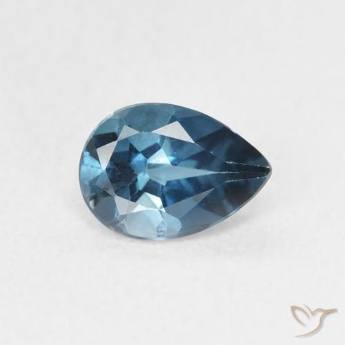 0.87 ct Blue Topaz Stone, Natural Topaz in Pear Facet Shape for Sale