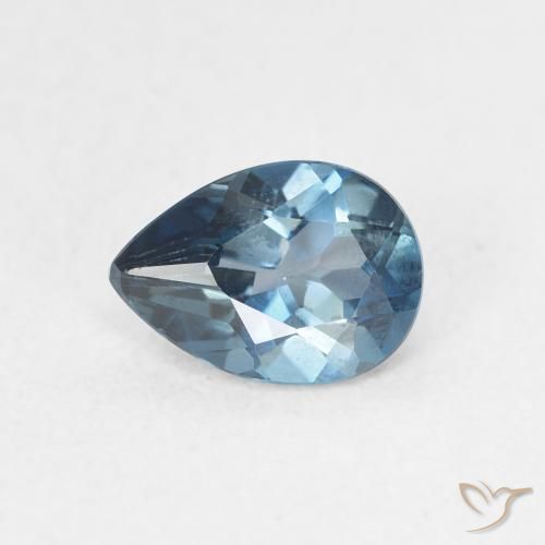 0.86 ct Blue Topaz Stone, Natural Topaz in Pear Facet Shape for Sale