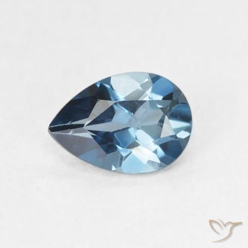 0.82ct Natural London Blue Topaz, Pear Shape, VVS-VS