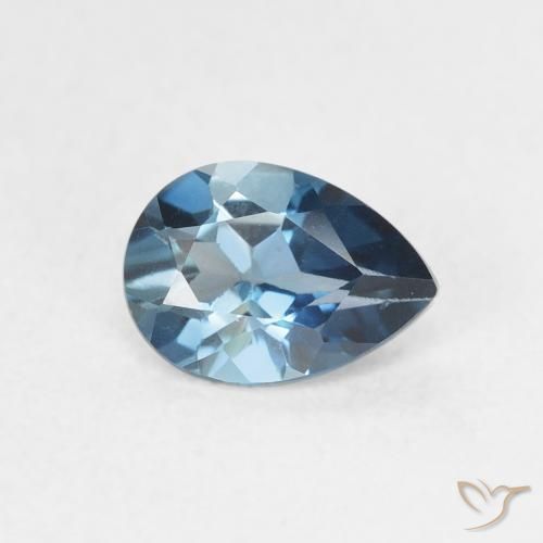 0.82 ct Blue Topaz Stone, Natural Topaz in Pear Facet Shape for Sale