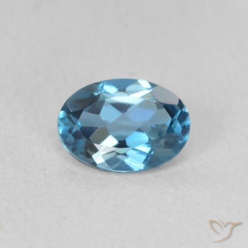 0.61ct Natural London Blue Topaz, Oval, VVS-VS