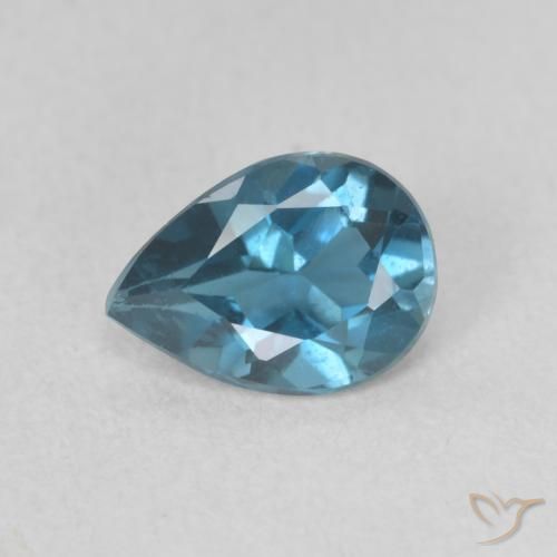 0.67ct Natural London Blue Topaz, Pear Shape, VVS-VS
