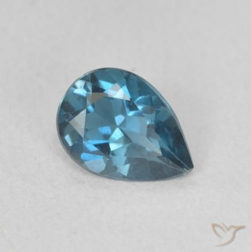 0.67 ct Blue Topaz Stone, Natural Topaz in Pear Facet Shape for Sale