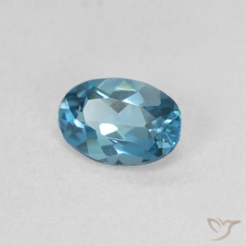 0.50 ct Blue Topaz Stone, Natural Topaz in Oval Facet Shape for Sale