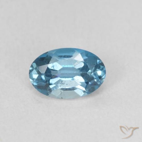 0.64ct Natural London Blue Topaz, Oval, VVS-VS