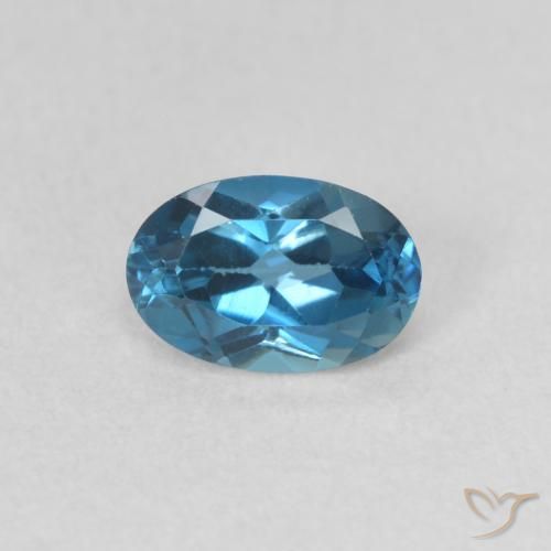 0.59ct Natural London Blue Topaz, Oval, VVS-VS