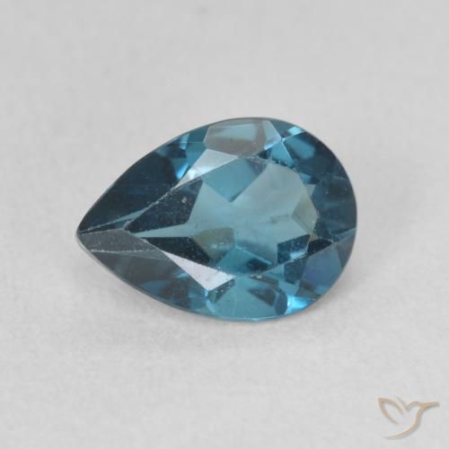 0.83ct Natural London Blue Topaz, Pear Shape, VVS-VS