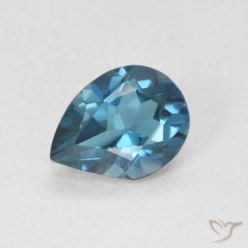 0.73ct Natural London Blue Topaz, Pear Shape, VVS-VS