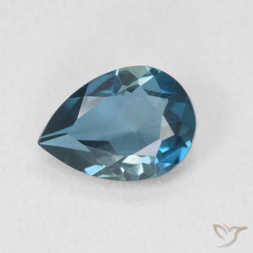 0.79ct Natural London Blue Topaz, Pear Shape, VVS-VS