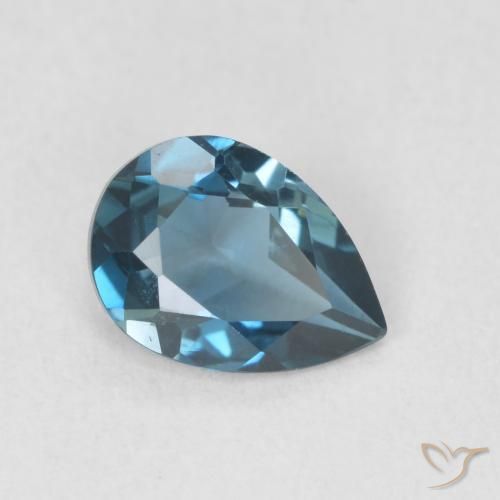0.79 ct Blue Topaz Stone, Natural Topaz in Pear Facet Shape for Sale