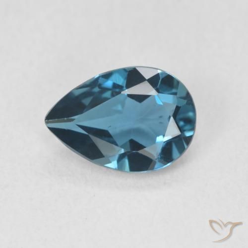 0.73ct Natural London Blue Topaz, Pear Shape, VVS-VS