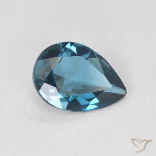 0.73 ct Blue Topaz Stone, Natural Topaz in Pear Facet Shape for Sale