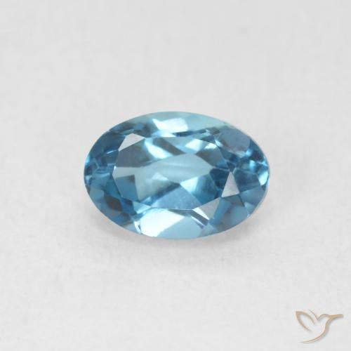 0.69ct Natural London Blue Topaz, Oval, VVS-VS