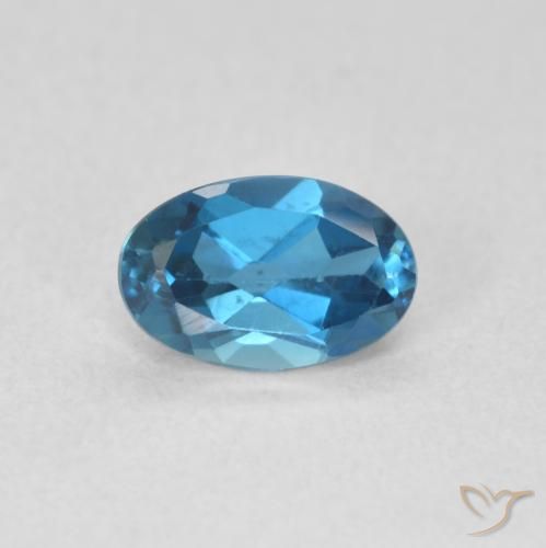 0.60ct Natural London Blue Topaz, Oval, VVS-VS