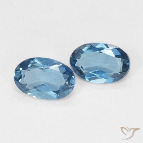 1.05 ctw Blue Topaz Stones, Natural Topaz in Oval Facet Shape for Sale