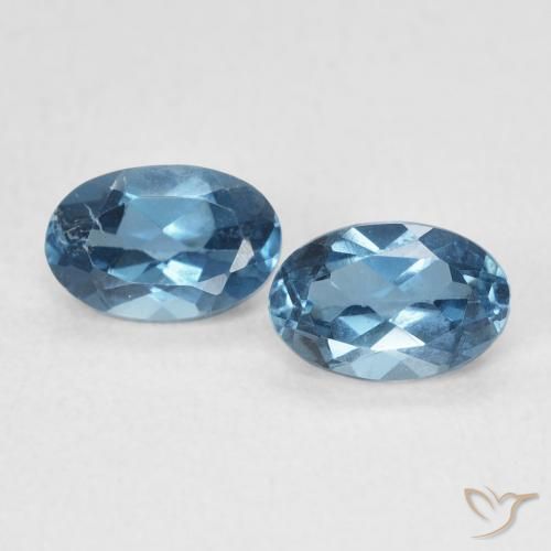 1.20ctw Natural London Blue Topaz, Oval, VS