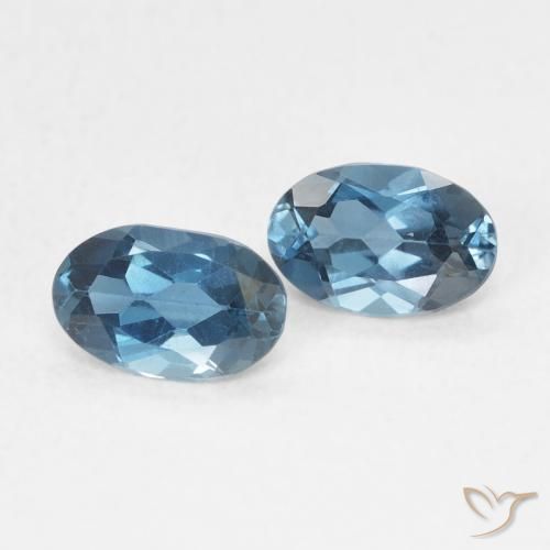 0.97 ctw Blue Topaz Stones, Natural Topaz in Oval Facet Shape for Sale