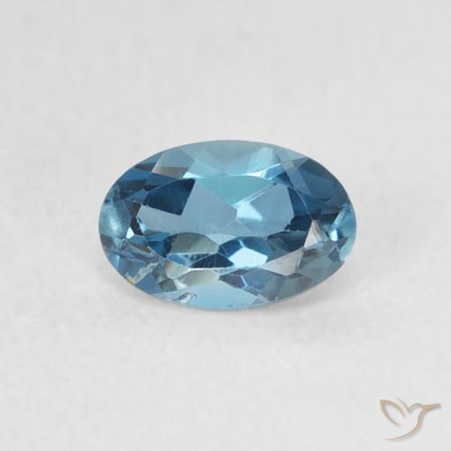 0.58ct Natural London Blue Topaz, Oval, VVS-VS