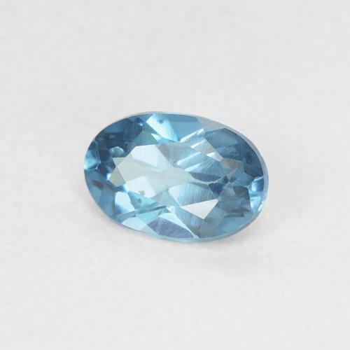 0.49 ct Blue Topaz Stone, Natural Topaz in Oval Facet Shape for Sale