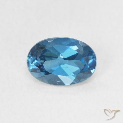 0.63ct Natural London Blue Topaz, Oval, VVS-VS