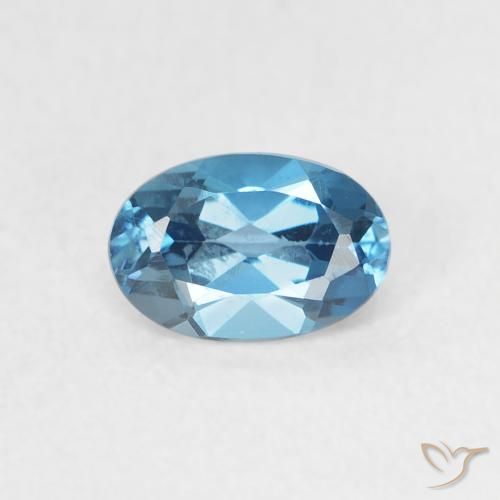 0.60ct Natural London Blue Topaz, Oval, VVS-VS