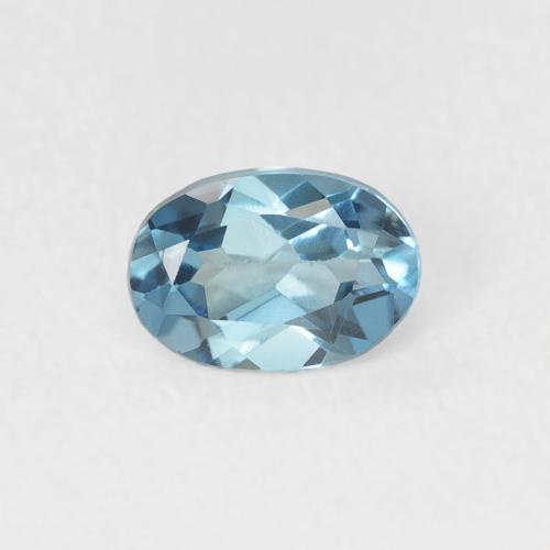 0.49 ct Blue Topaz Gemstone, Topaz Gem in Oval Facet Shape for Sale.