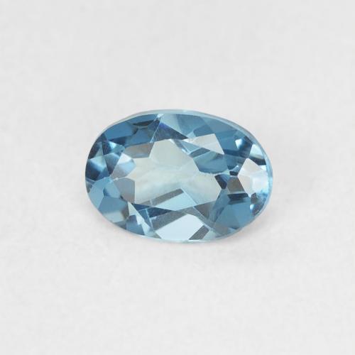 0.49 ct Blue Topaz Stone, Natural Topaz in Oval Facet Shape for Sale