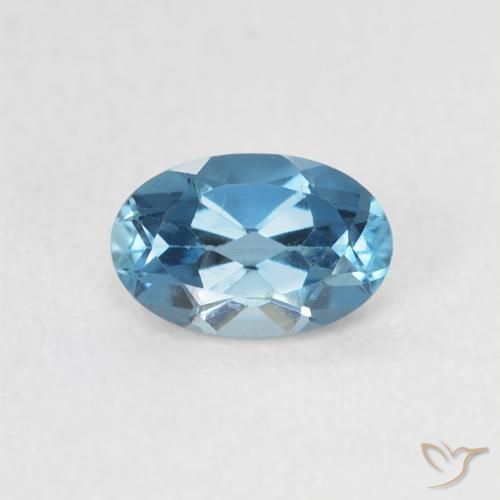 0.54ct Natural London Blue Topaz, Oval, VVS-VS
